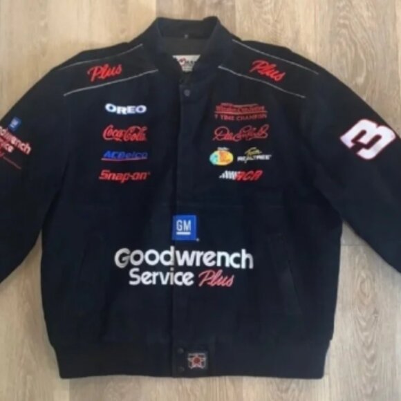 Vtg Chase Authentics Dale Earnhardt Goodwrench Suede Leather Jacket XXL - Picture 1 of 14